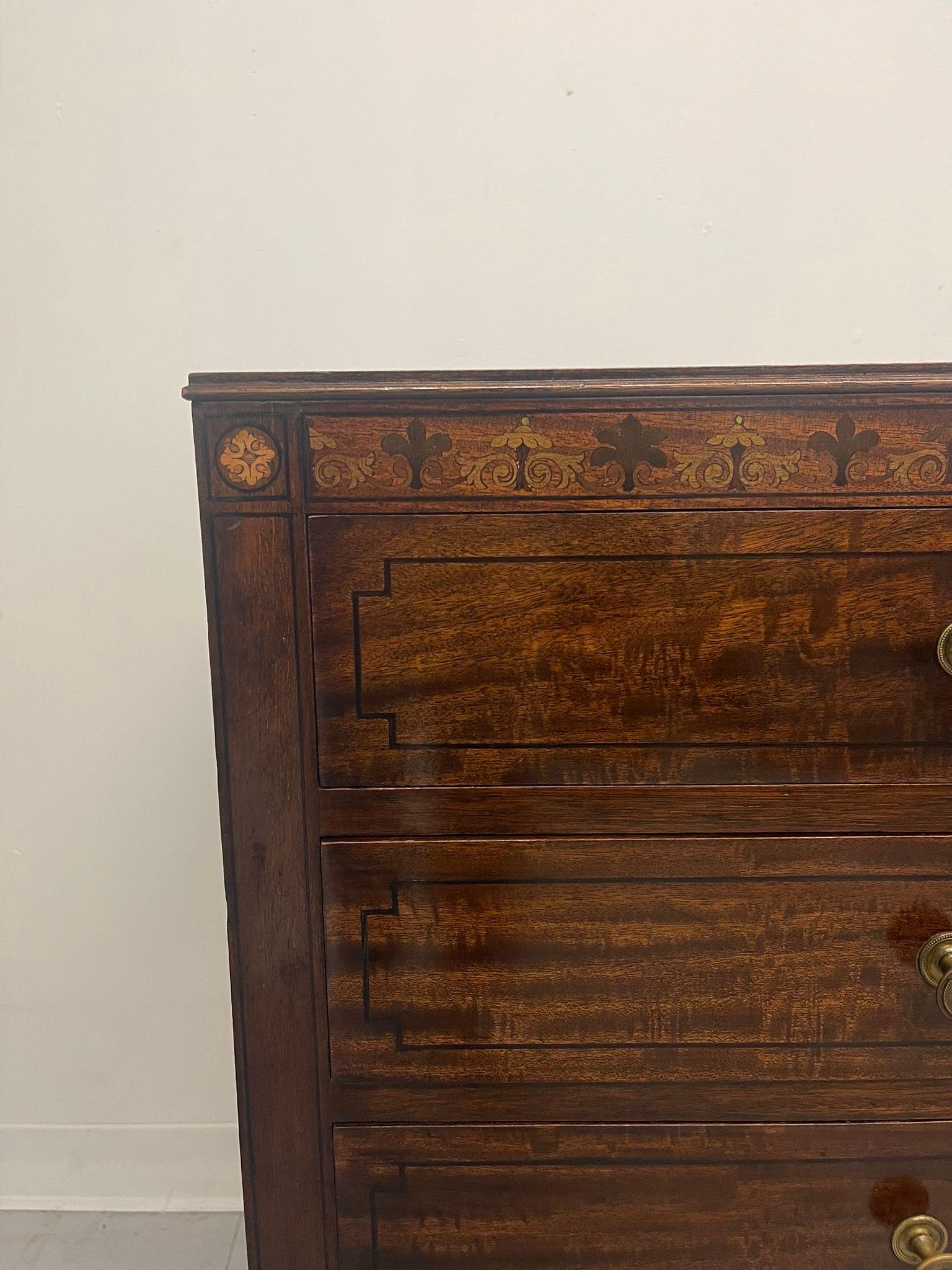 Antique Edwardian Dresser With Wood Inlay Uk Import. Circa 1905 For Sale 1