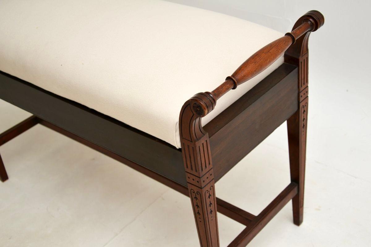 Tissu Tabouret de piano de duet édouardien ancien en vente