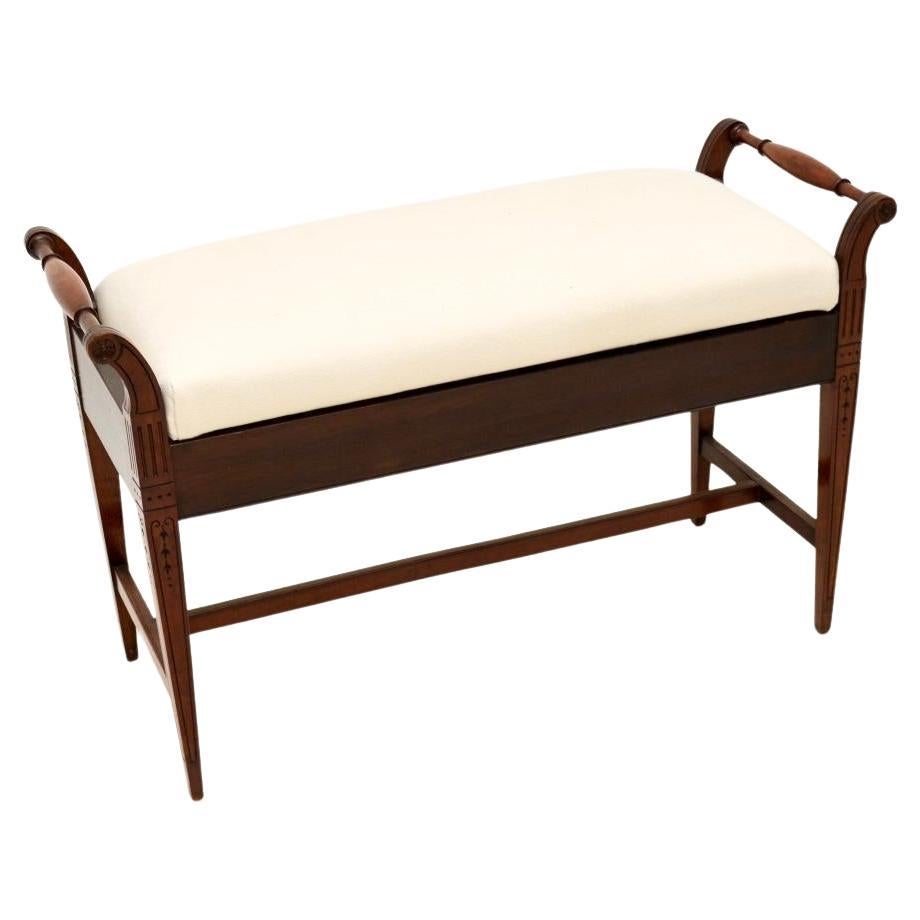 Antiguo taburete eduardiano dúo para piano