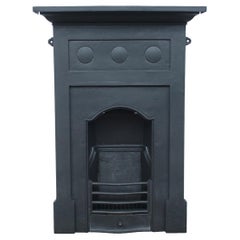 Antique Edwardian Early 20th Century Arts & Crafts Cast Iron Bedroom Fireplace