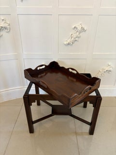 Antique Edwardian Early 20th Century Quality Mahogany Butlers Tray on Stand