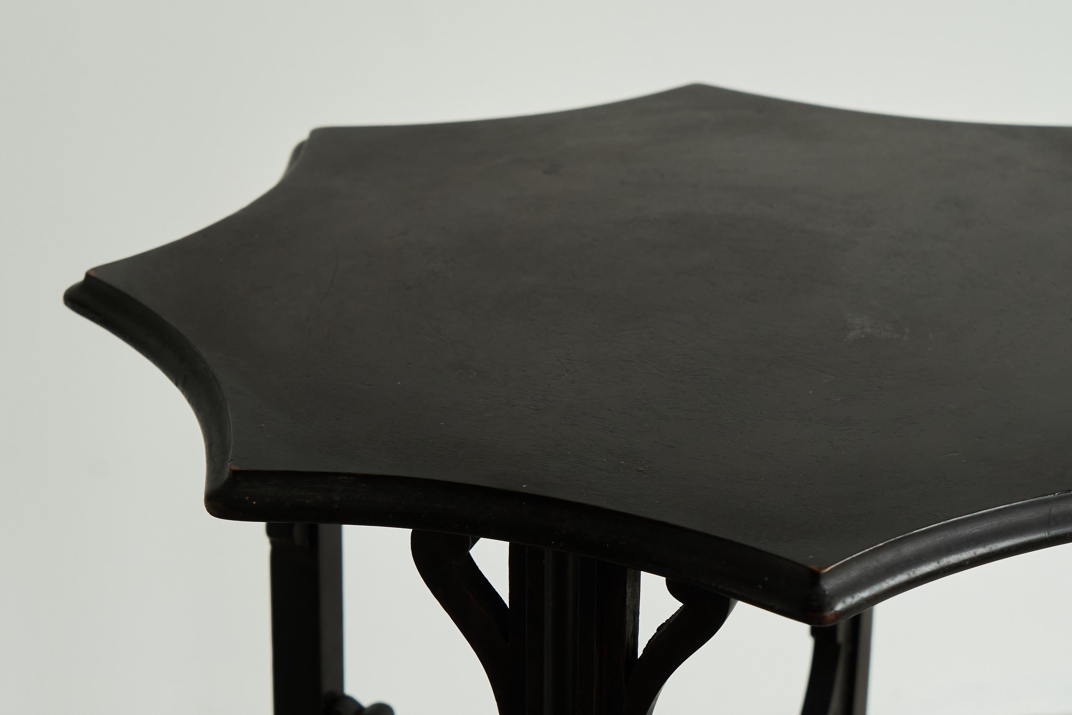 Antique Edwardian Ebonized Arts and Crafts Side Table Early 1900's For Sale 6