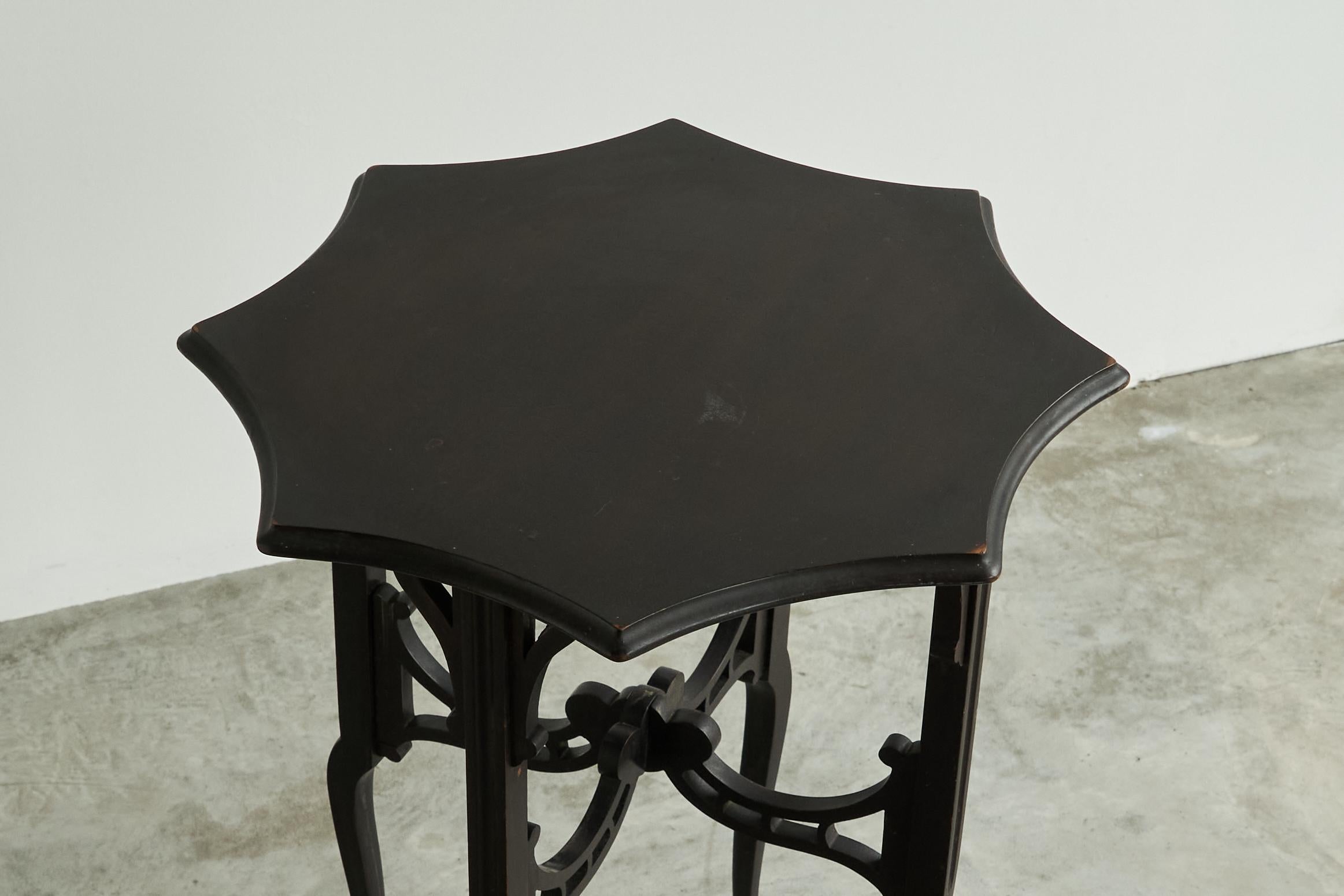 20th Century Antique Edwardian Ebonized Arts and Crafts Side Table Early 1900's For Sale