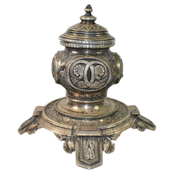 Antique Edwardian Elkington Inkwell, 1890 For Sale at 1stDibs