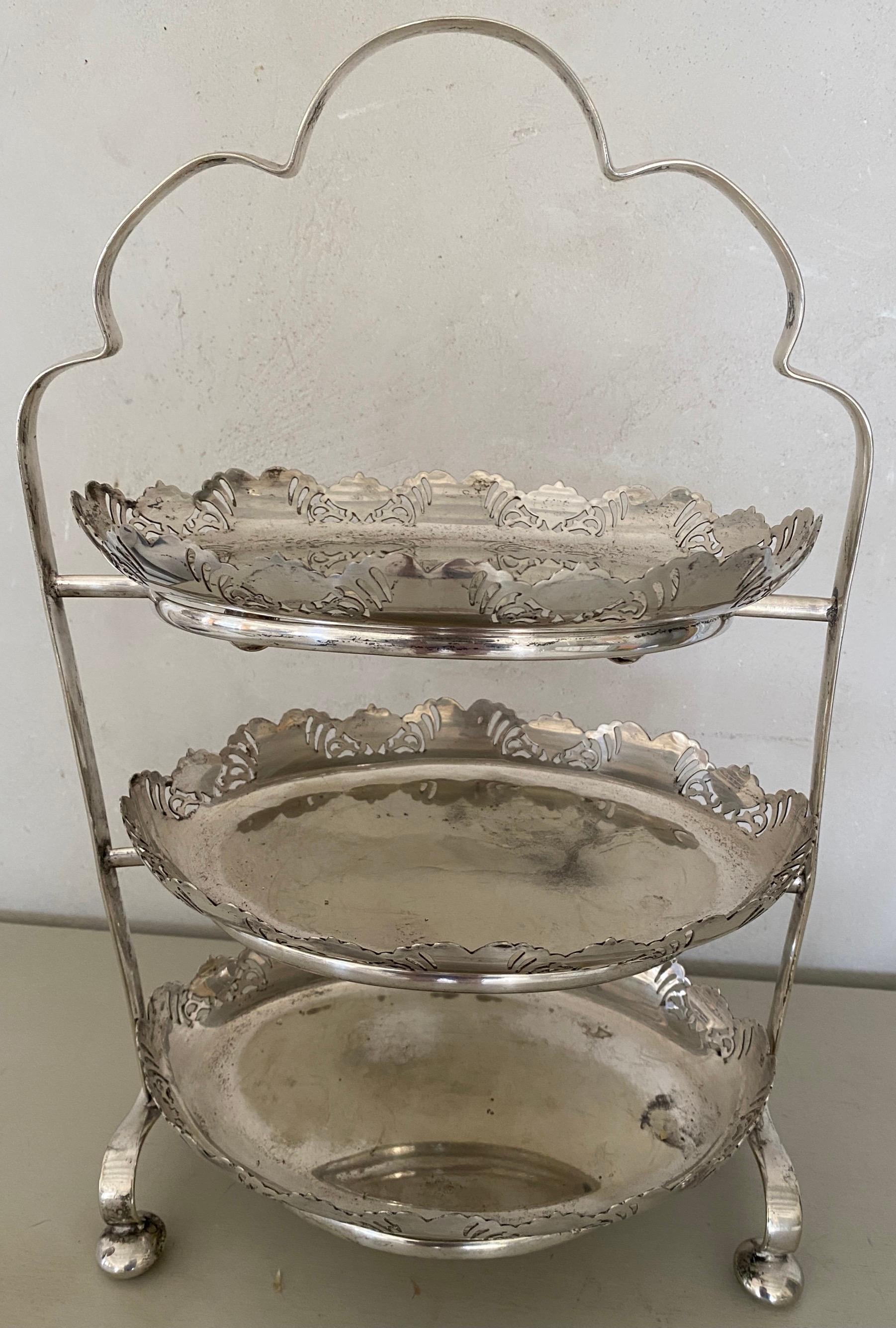 Antique Edwardian English Etagère Cake or Pastry Stand 4