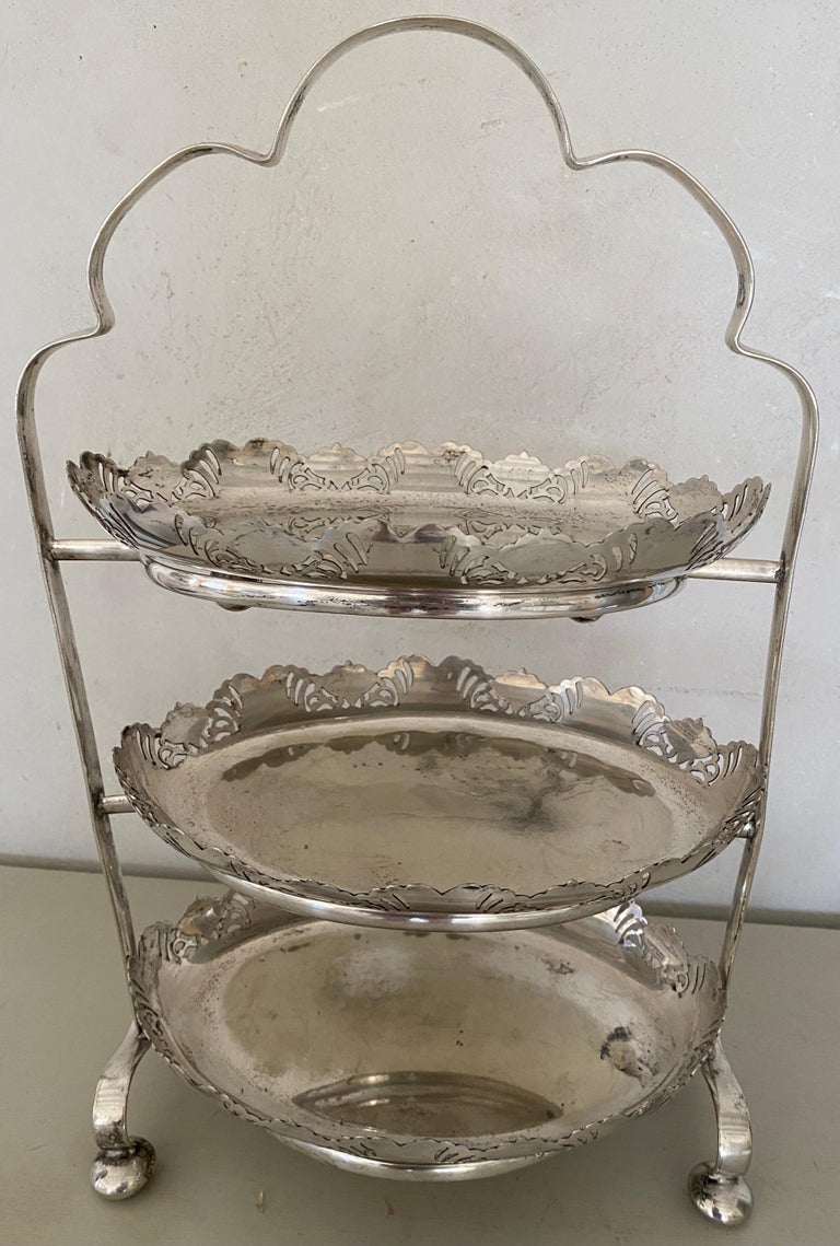 Antique Edwardian English Etagère Cake or Pastry Stand For Sale 4