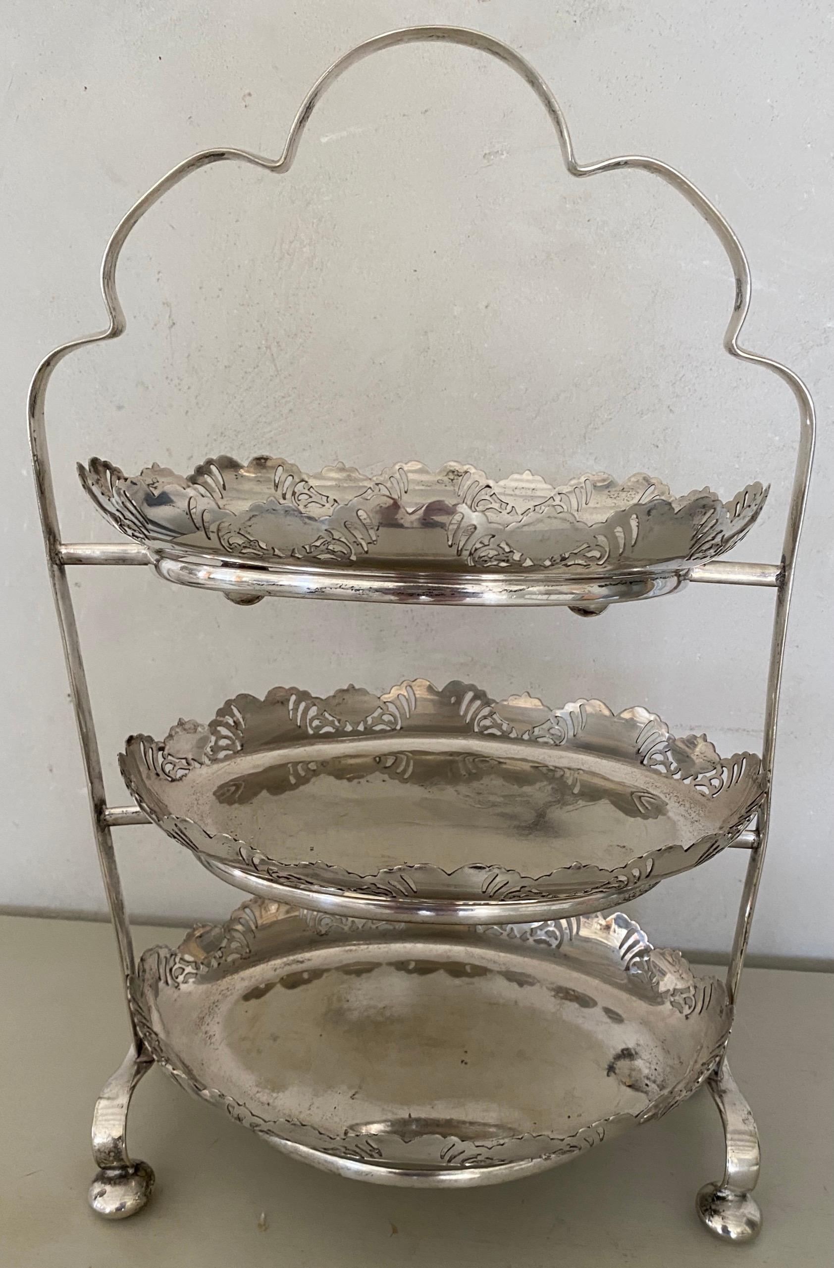 Antique Edwardian English Etagère Cake or Pastry Stand 6