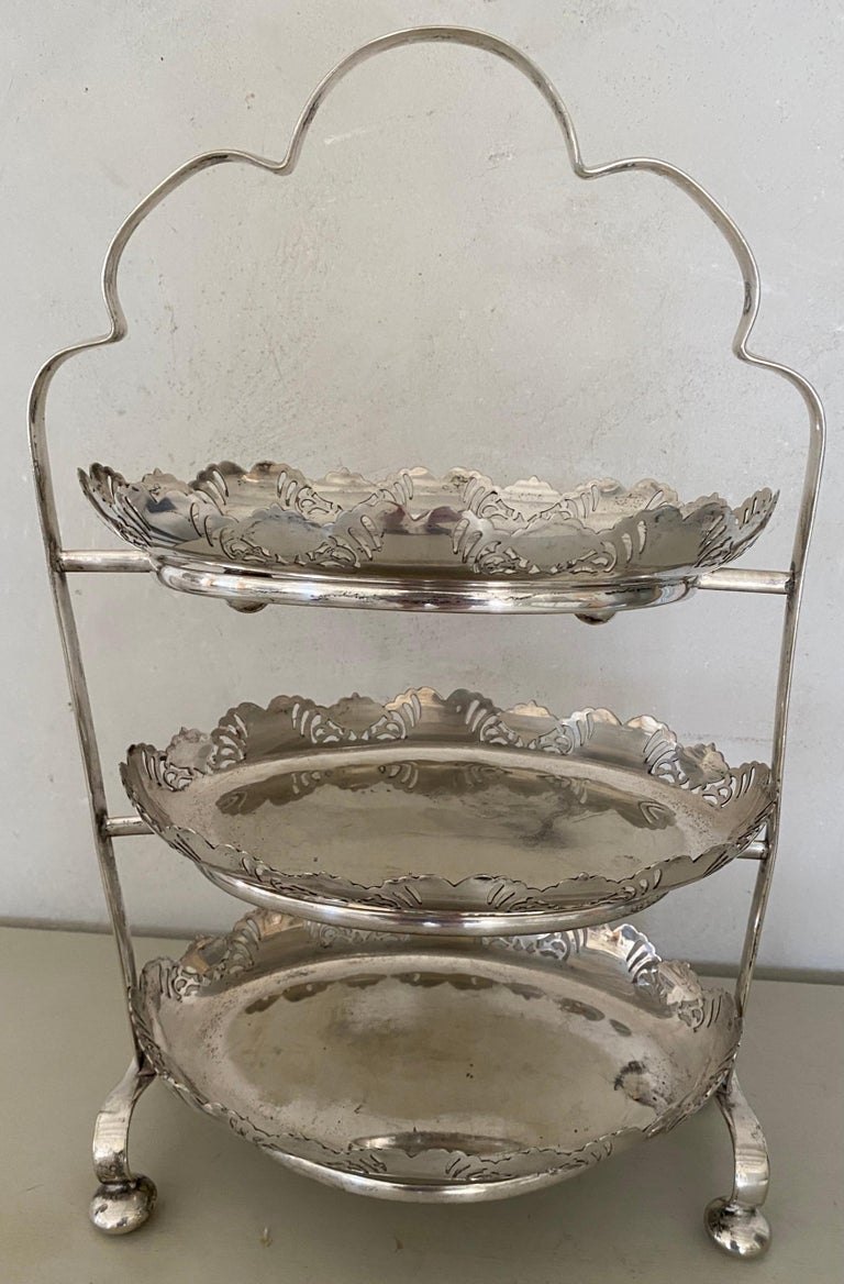 Antique Edwardian English Etagère Cake or Pastry Stand For Sale 6
