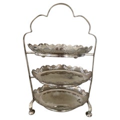 Antique Edwardian English Etagère Cake or Pastry Stand