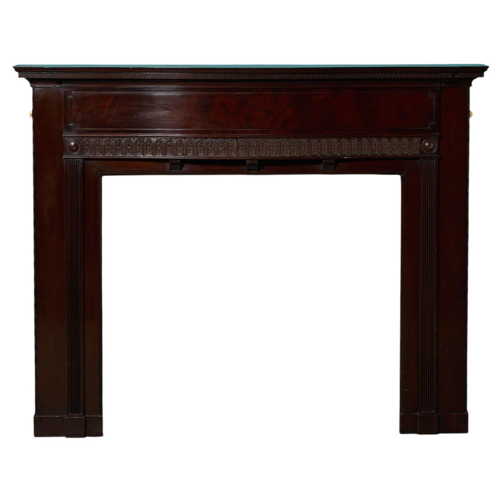 Antique Edwardian English Mahogany Fireplace by Waring & Gillow For Sale