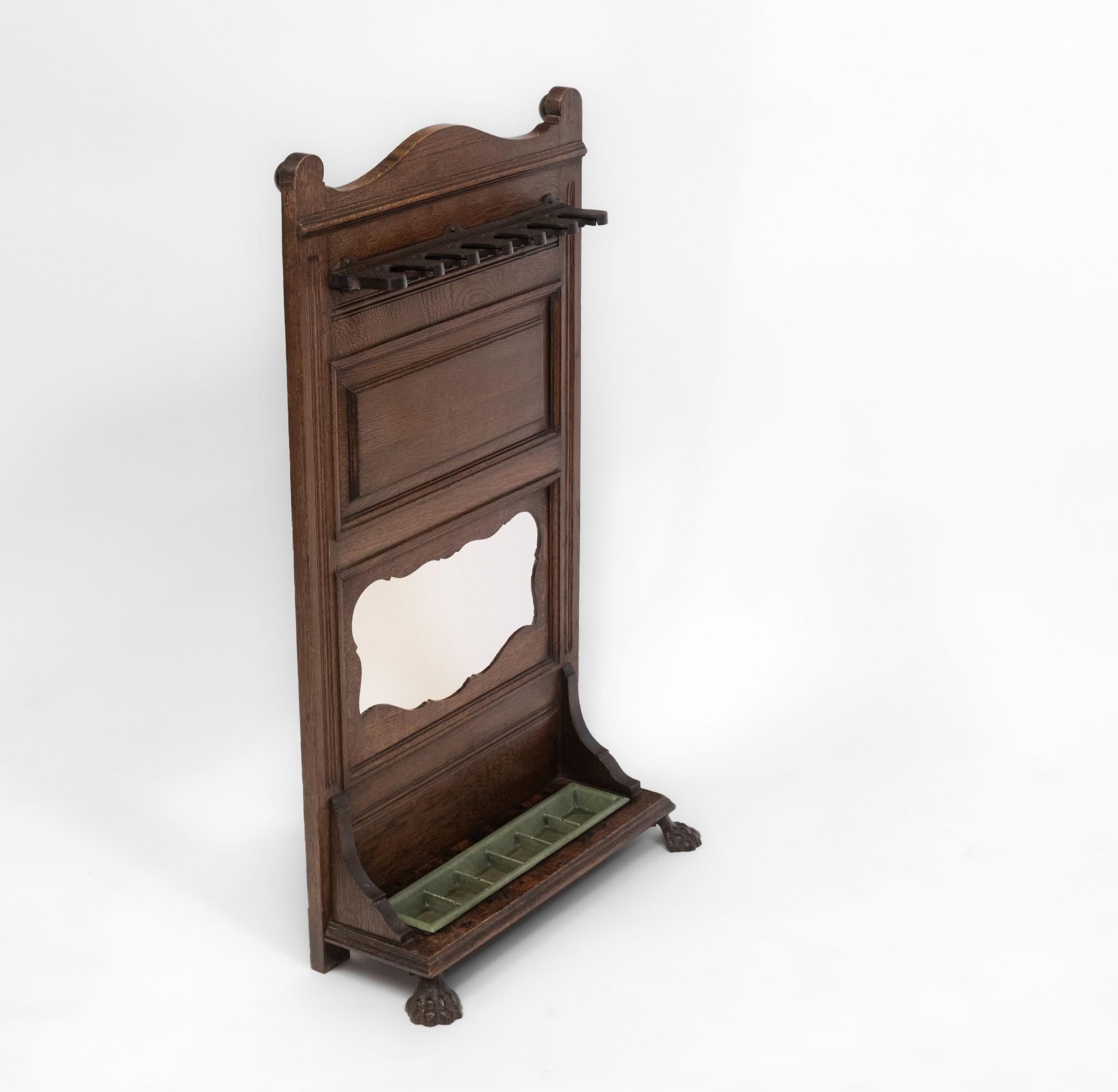 Ancien support de queue de billard en chêne anglais de l'époque édouardienne en vente 1