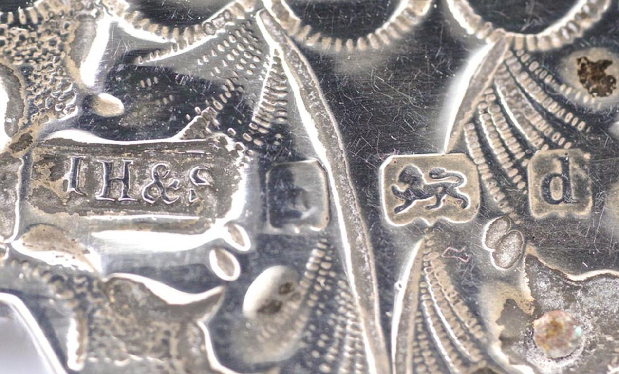 Ancien miroir de table édouardien en argent sterling à bord biseauté 1903 en vente 1