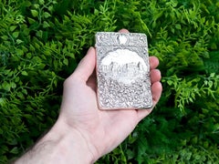 Antique Edwardian English Sterling Silver Castle Top Card Case