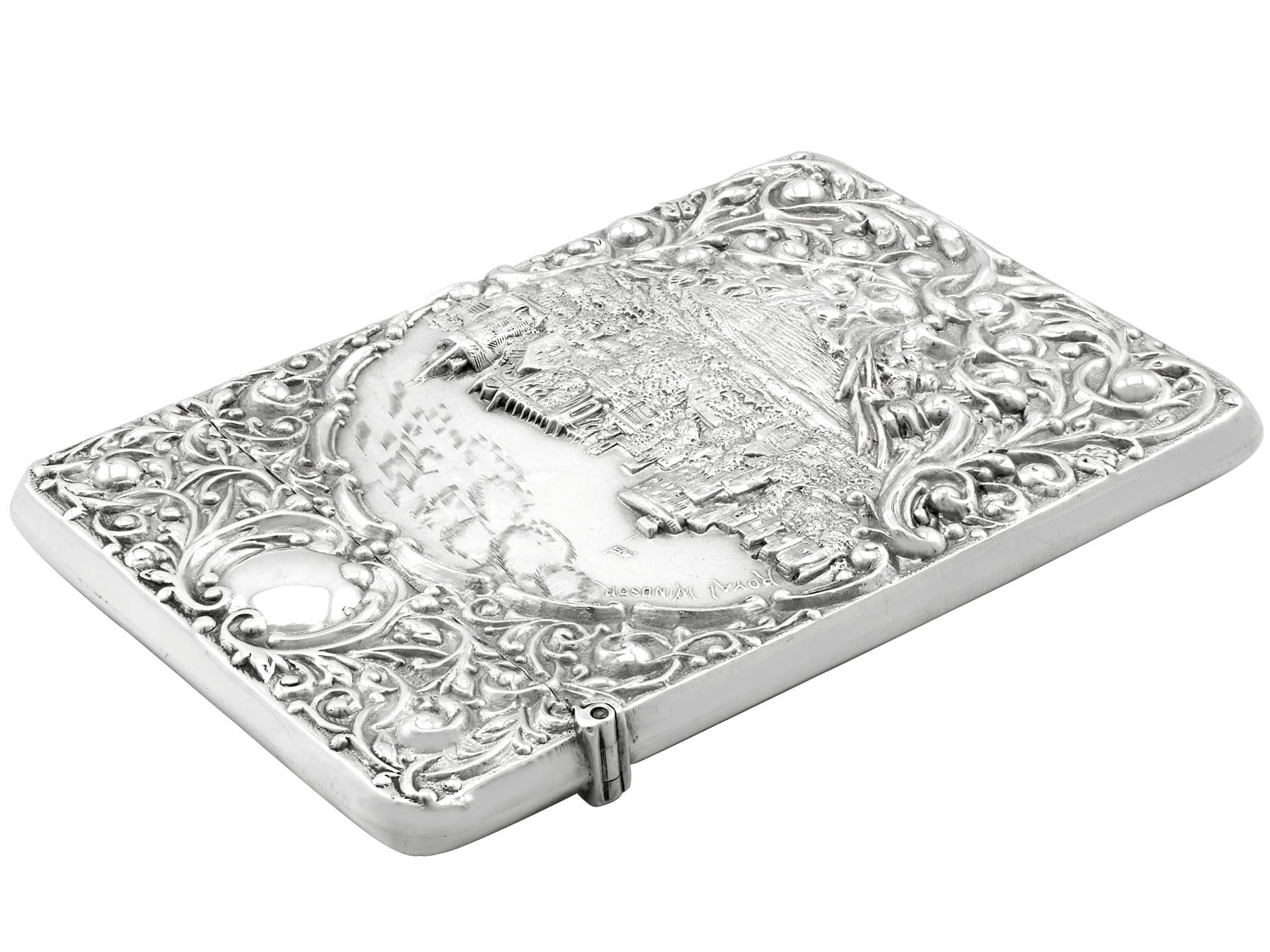 Inglese Antico portacarte inglese edoardiano in argento Sterling Top in vendita