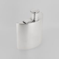 Antigua petaca eduardiana inglesa de plata de ley de Charles S. Green & Co.