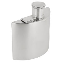 Antique Edwardian English Sterling Silver Hip Flask by Charles S. Green & Co.