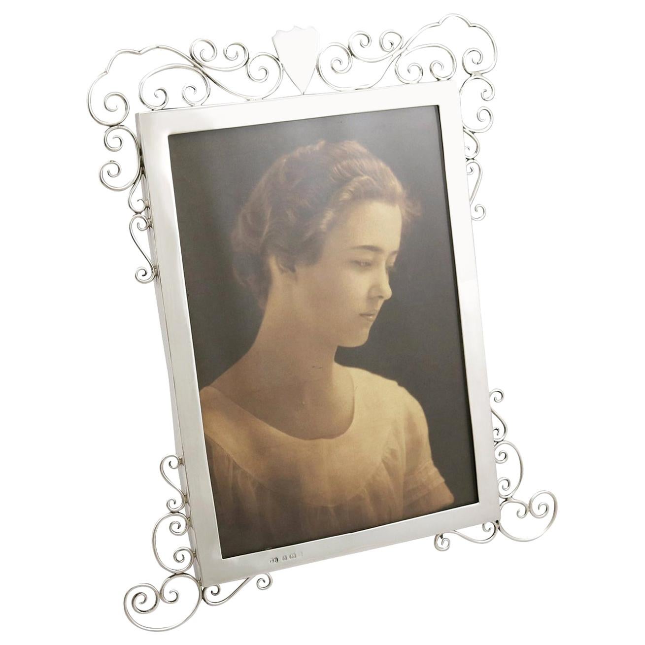 Smart Antique English Sterling Silver Photograph Frame, 1908 at 1stDibs