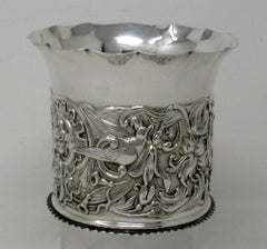 Antique sous-verre Edouardien Anglais en argent sterling pour bouteille de vin William Comyns