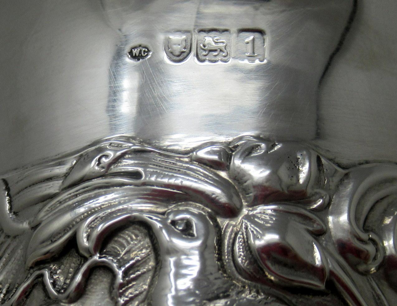 Antique Edwardian English Sterling Silver Wine Bottle Coaster William Comyns 2
