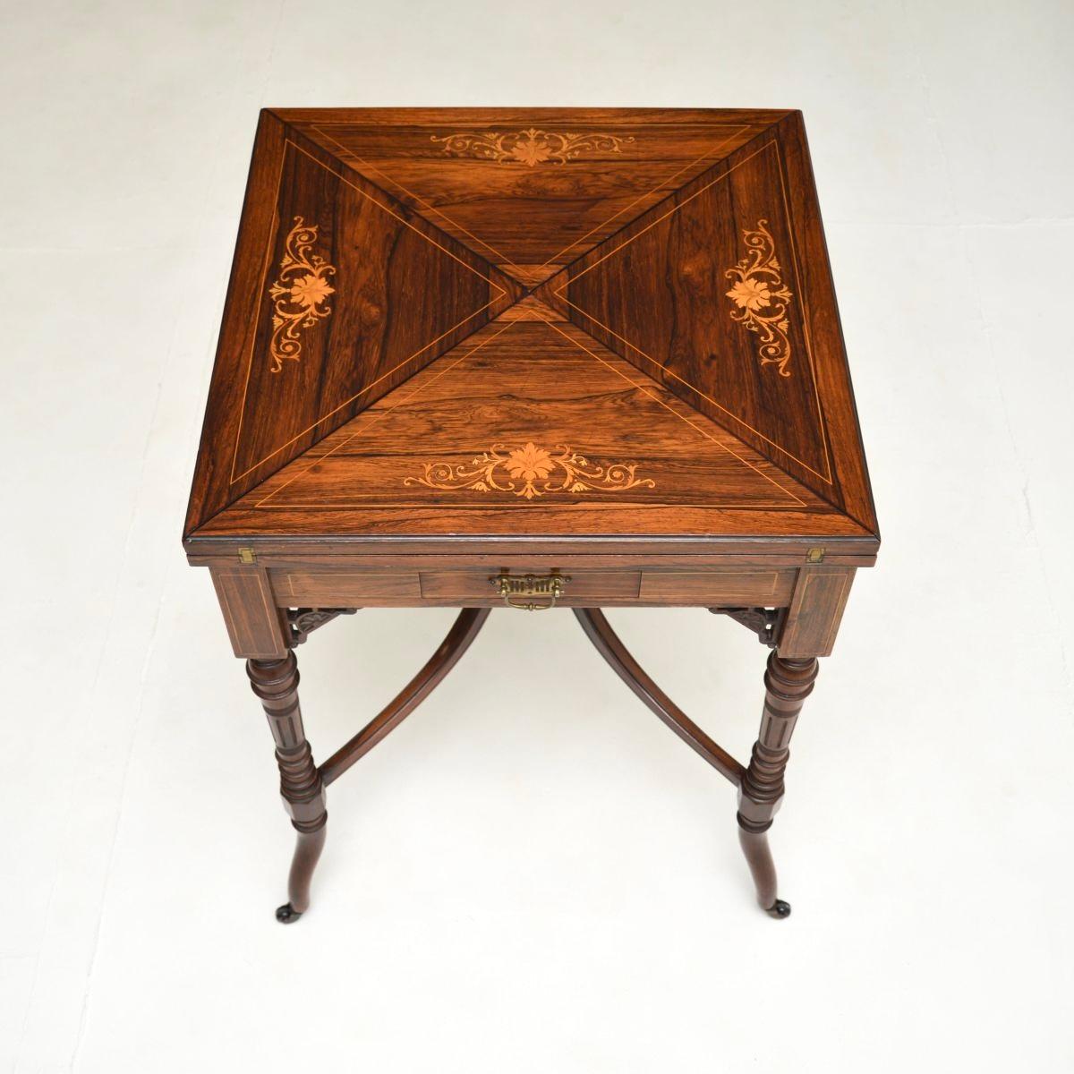 Feutrine Table à cartes édouardienne ancienne en vente