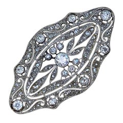 Antique Edwardian Era Diamond Brooch, Circa 1910