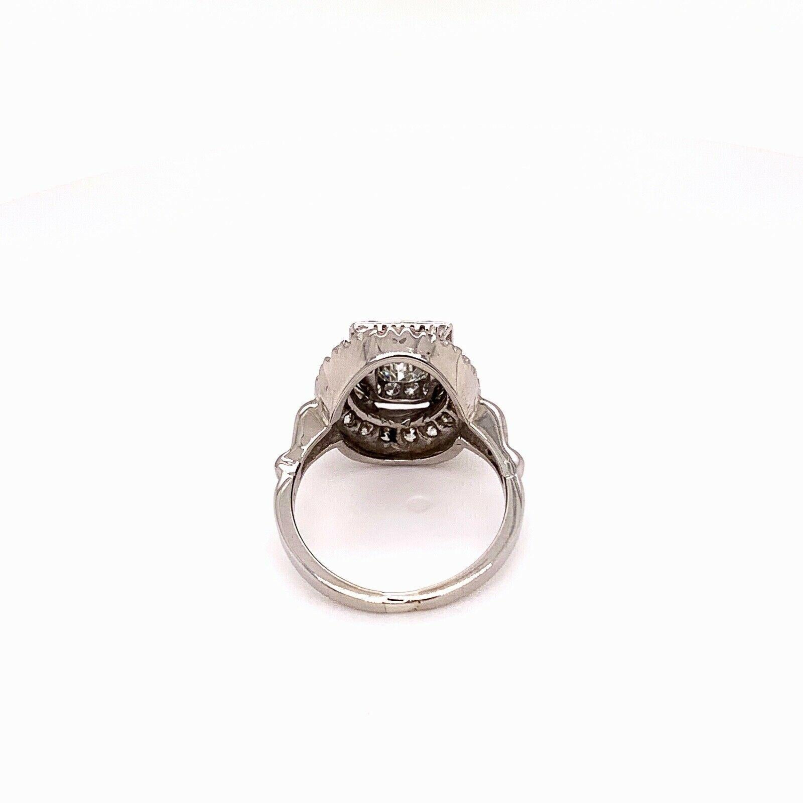 Antique Edwardian Era Diamond Ring 1.45 Carat G VS in 14 Karat White Gold For Sale 4