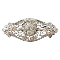 Broche ancienne de l'époque édouardienne en platine et or blanc 14 carats avec diamants n°16451
