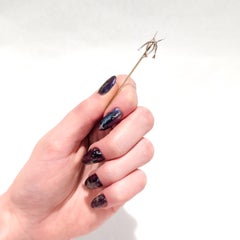 Antique Edwardian Figural Platinum & 14k Gold Wishbones Stickpin