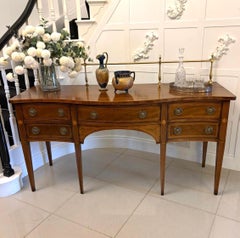 Antique Edwardian Figured Mahogany Serpentine Sideboard