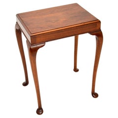 Antique Edwardian Figured Walnut Side Table