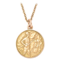 Used Edwardian Firefighter Gold Medallion