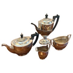 Antique Edwardian Four Piece Silver Plated Tea and Coffee Set