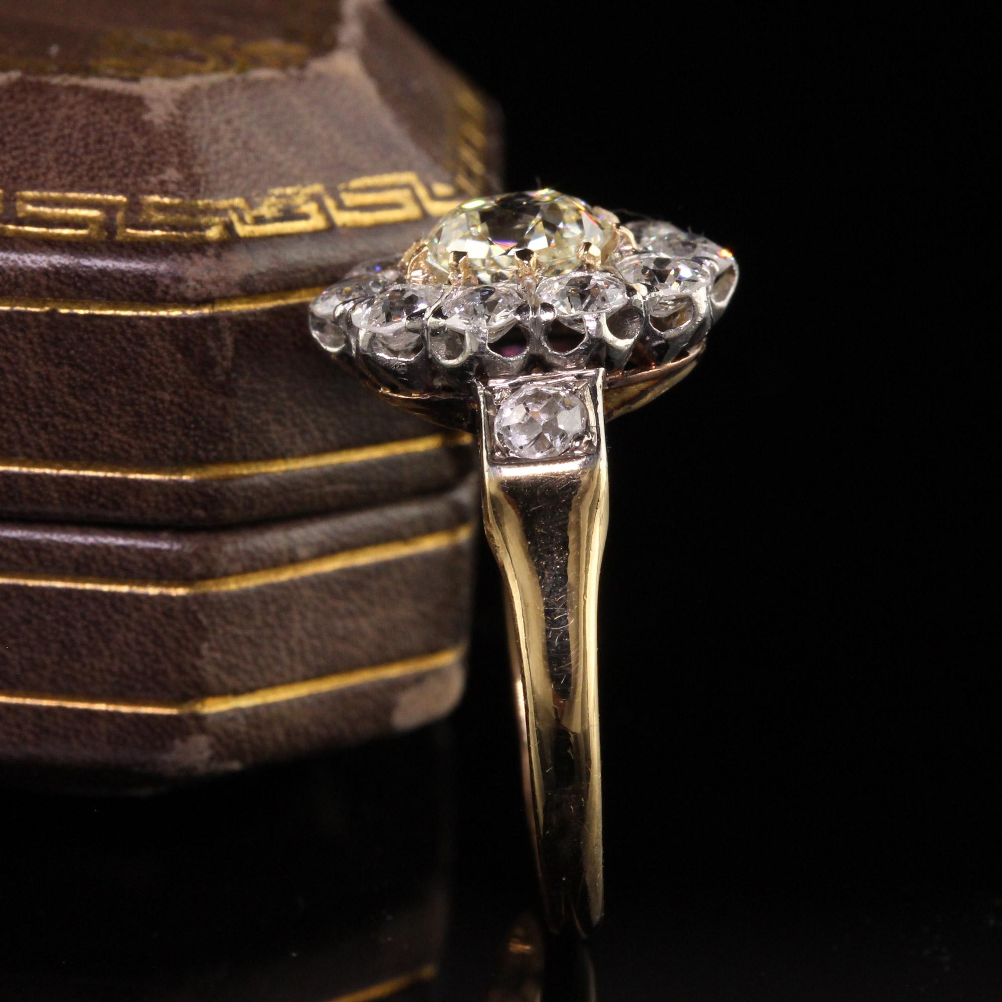 Old Rng Antique Edwardian French 18k Yellow Gold Old Mine Diamond Engagement ...