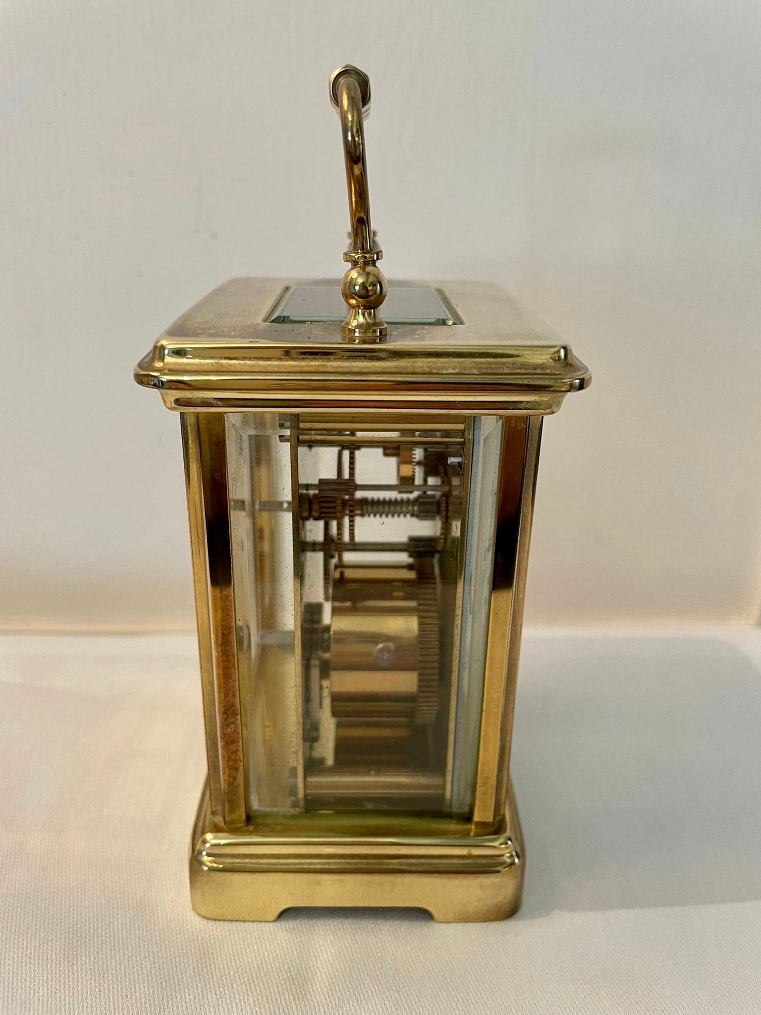European Antique Edwardian French Brass Carriage Clock