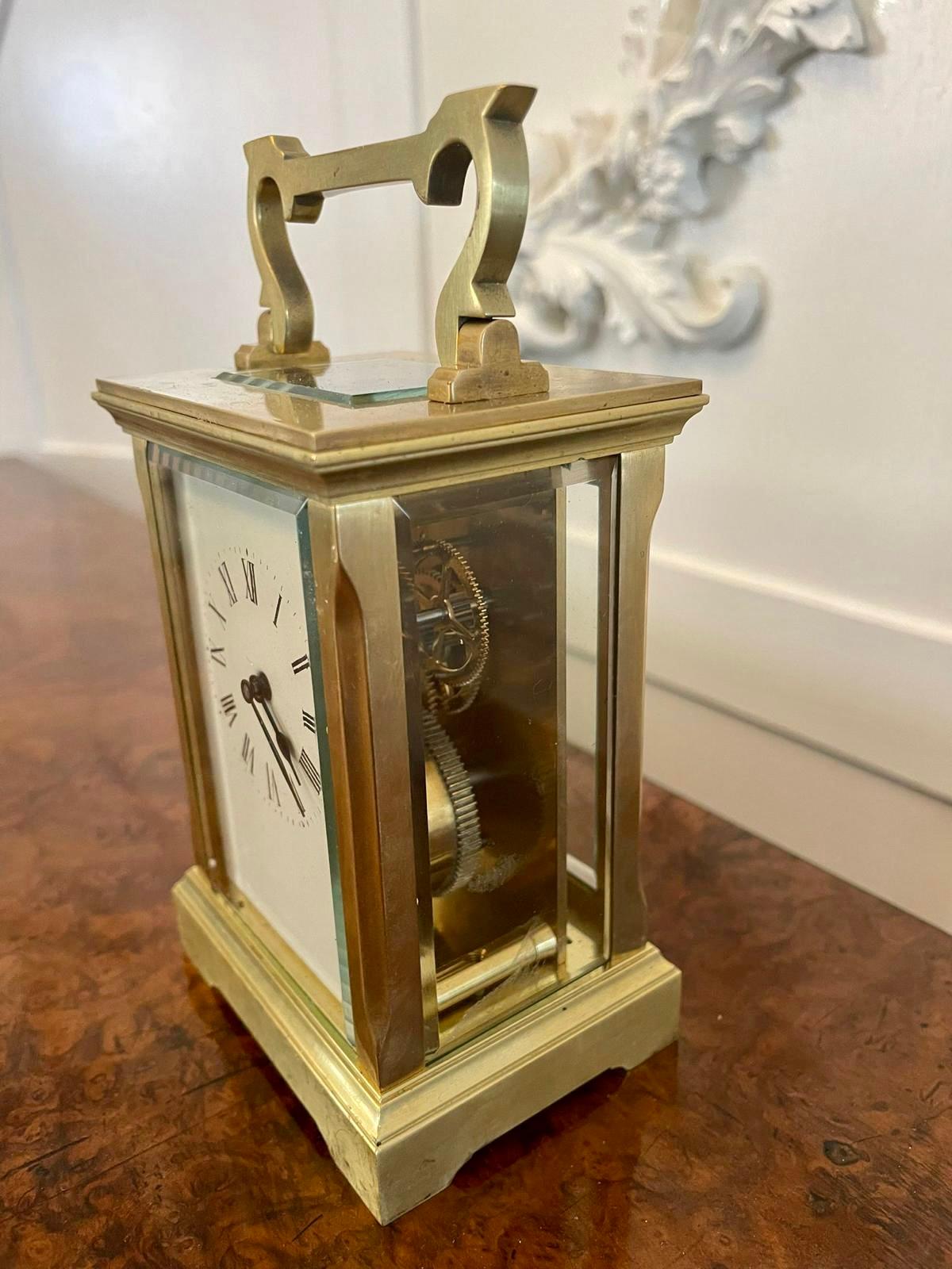 Early 20th Century Antique Edwardian French Quality Brass Carriage Clock