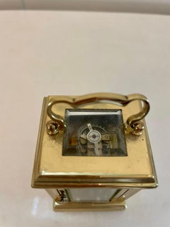 Antique Edwardian French Quality Brass Miniature Carriage Clock