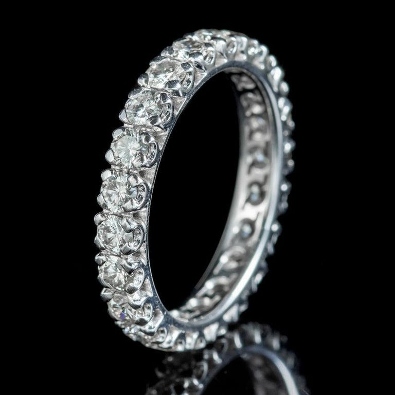 Full Ring Antique Edwardian Full Eternity Ring in 2.50ct of Diamond, circa 1915 ...