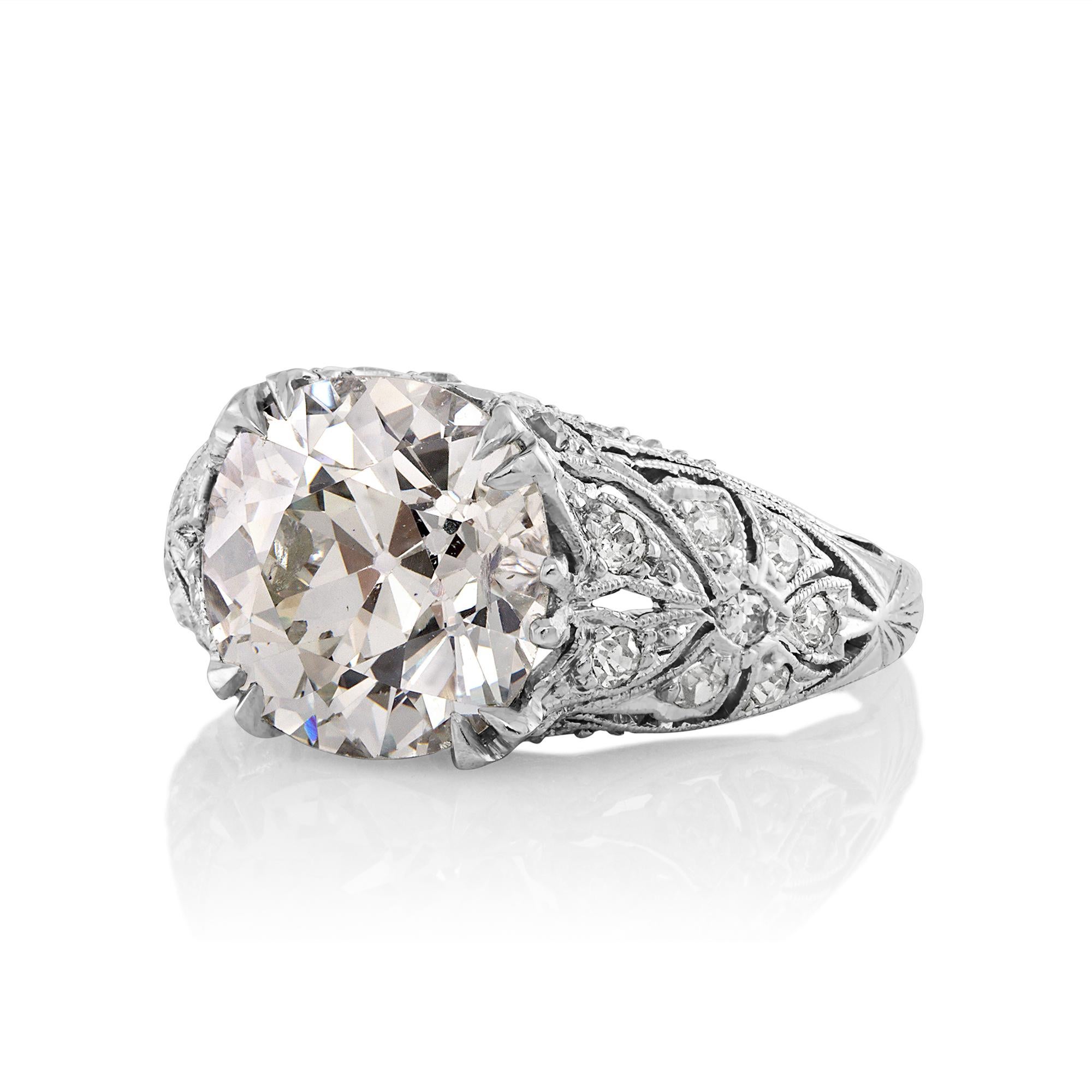 Edwardian GIA Shy 4.0ctw OLD EUROPEAN Diamond Engagement Antique Platinum Ring

Edwardian Rings represent some of the finest examples of diamond, platinum jewelry in existence. Edwardian Diamond jewels were made to look as light and delicate as