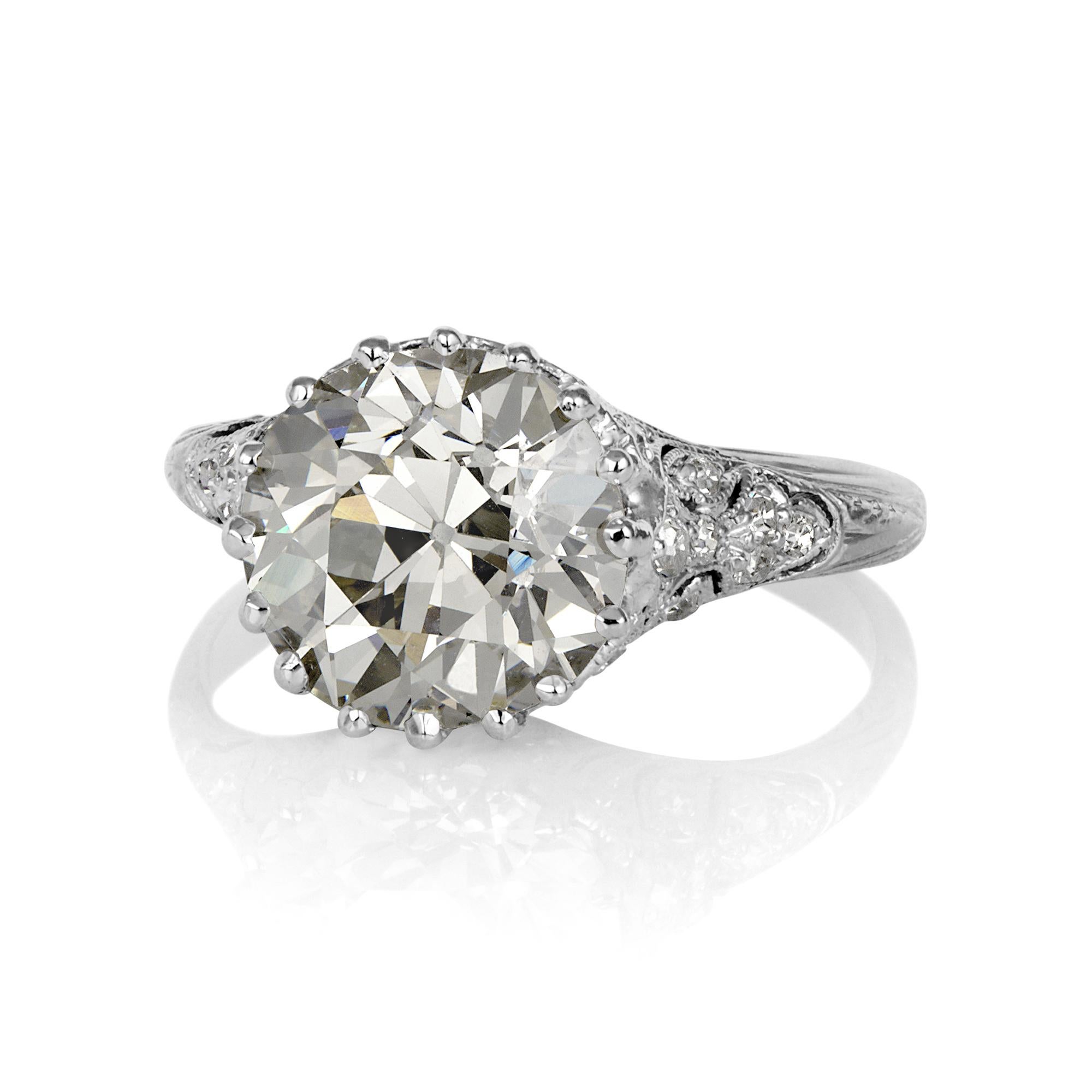 Edwardian GIA Shy 4.0ctw OLD EUROPEAN Diamond Engagement Antique Platinum Ring

Edwardian Rings represent some of the finest examples of diamond, platinum jewelry in existence. Edwardian Diamond jewels were made to look as light and delicate as