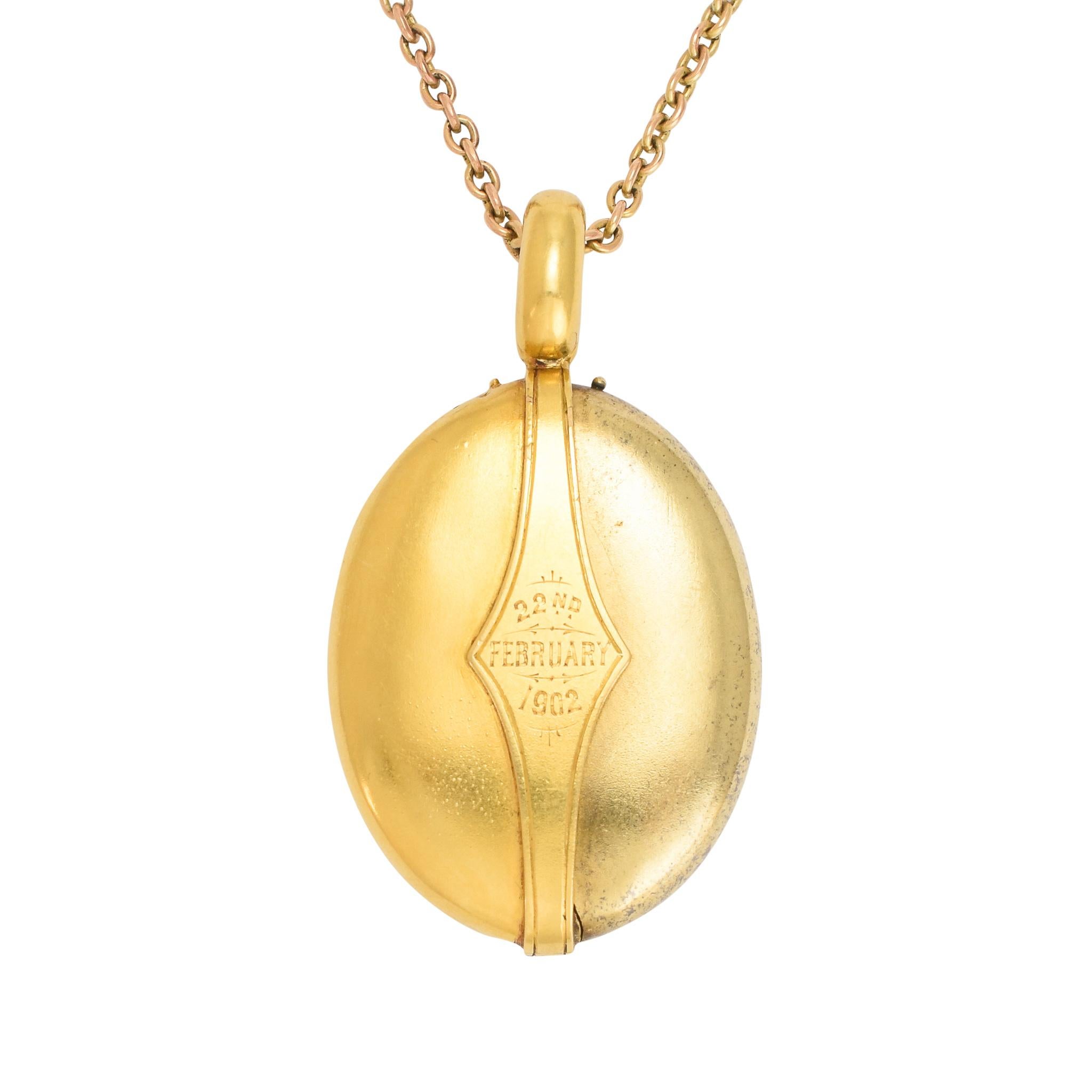 Antikes Edwardianisches Gold-Familien-Medaillon:: 1902