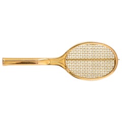 Antique Edwardian Gold Tennis Racket Brooch