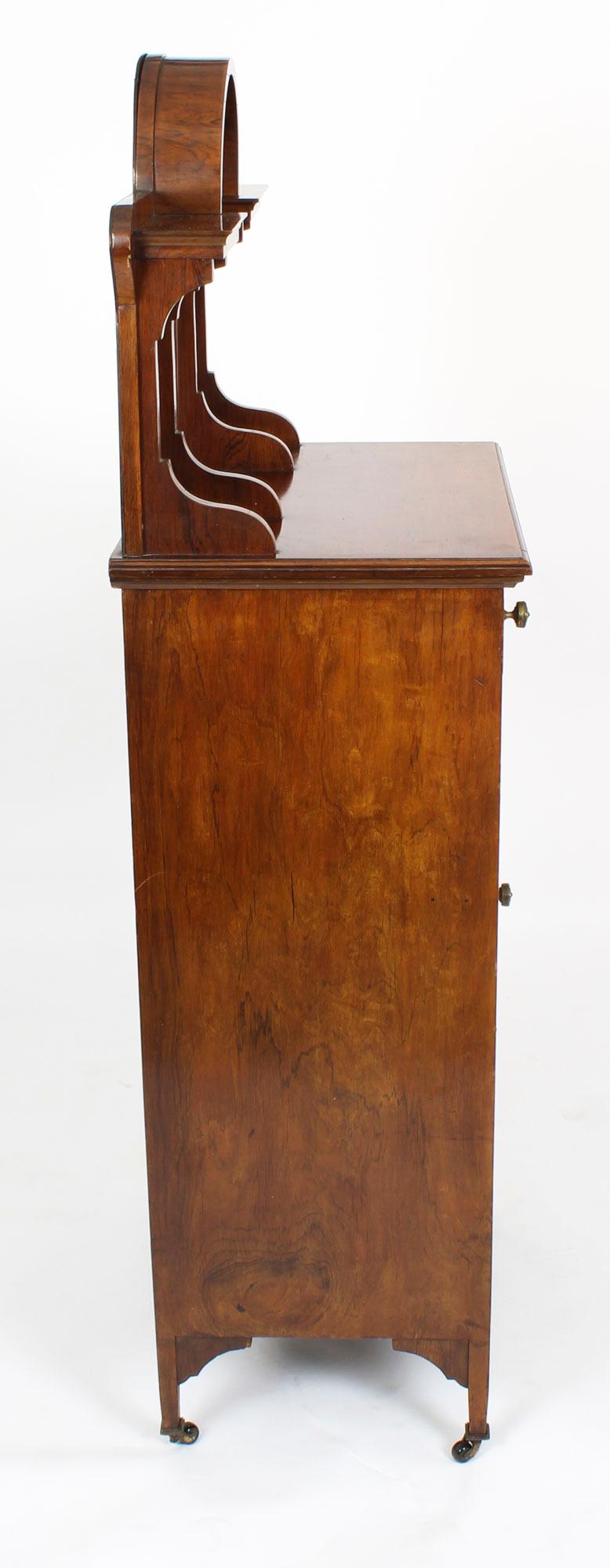 Antique Edwardian Gonçalo Alves Marquetry Inlaid Music Cabinet, 19th Century 9