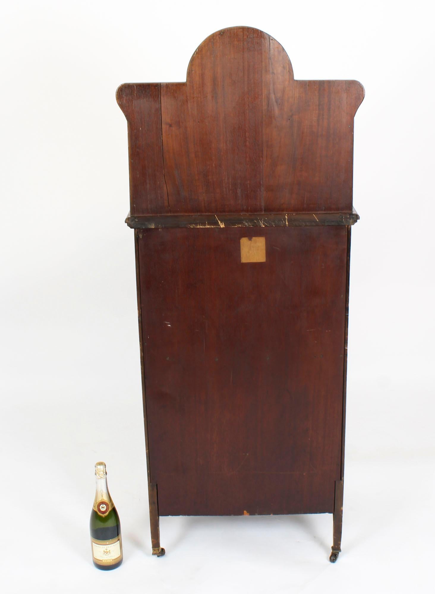 Antique Edwardian Gonçalo Alves Marquetry Inlaid Music Cabinet, 19th Century 10