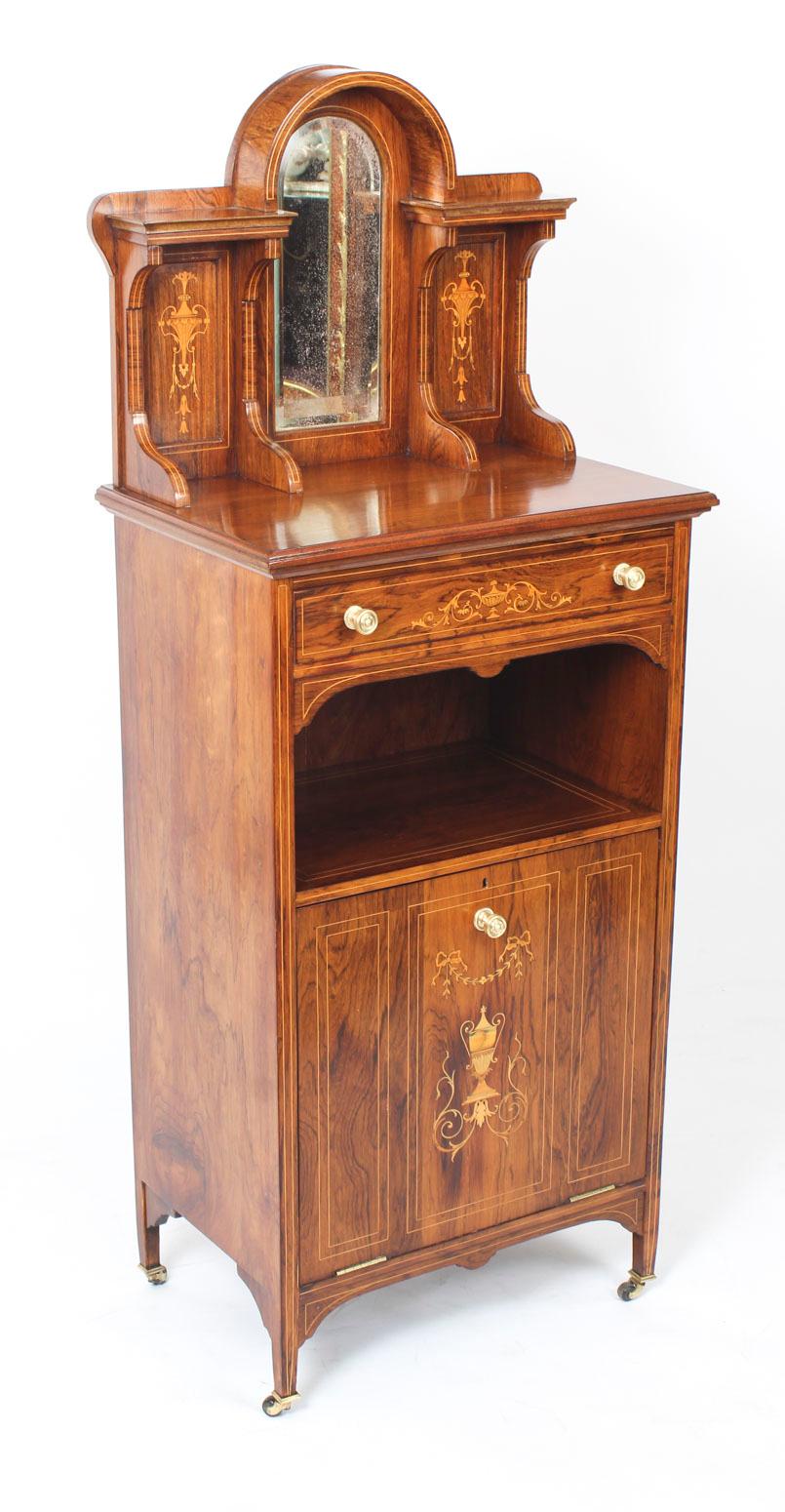 Ancien cabinet de musique édouardien en marqueterie de Gonçalo Alves 19ème siècle en vente 8