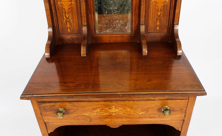 Antique Edwardian Gonçalo Alves Marquetry Inlaid Music Cabinet, 19th Century In Good Condition For Sale In London, GB