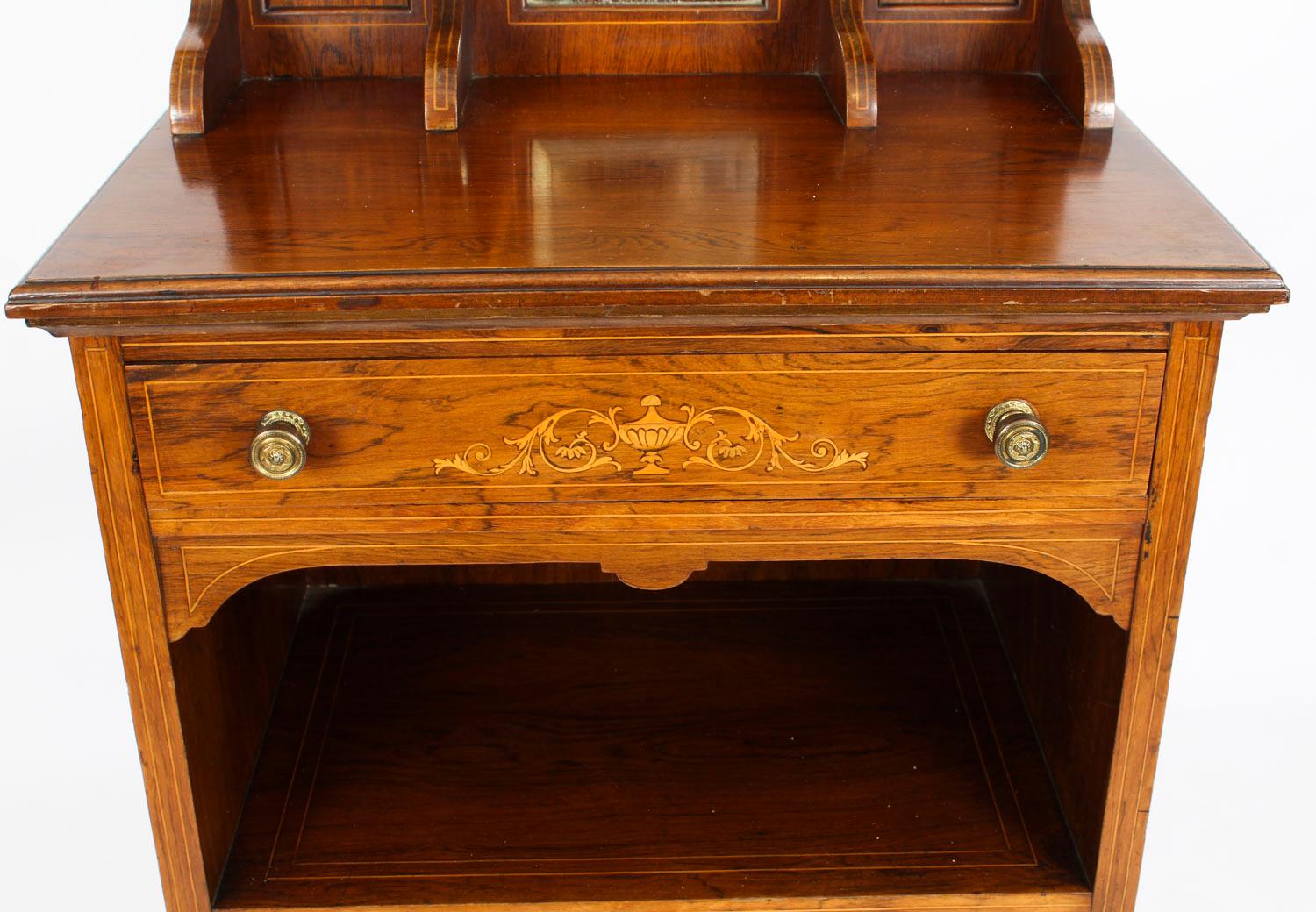 Antique Edwardian Gonçalo Alves Marquetry Inlaid Music Cabinet, 19th Century 1