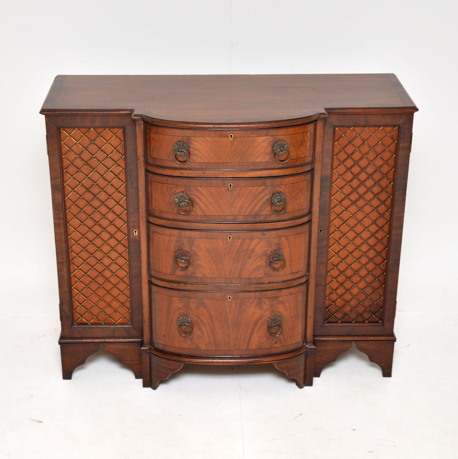 Georgian Antique Edwardian Grill Front Sideboard