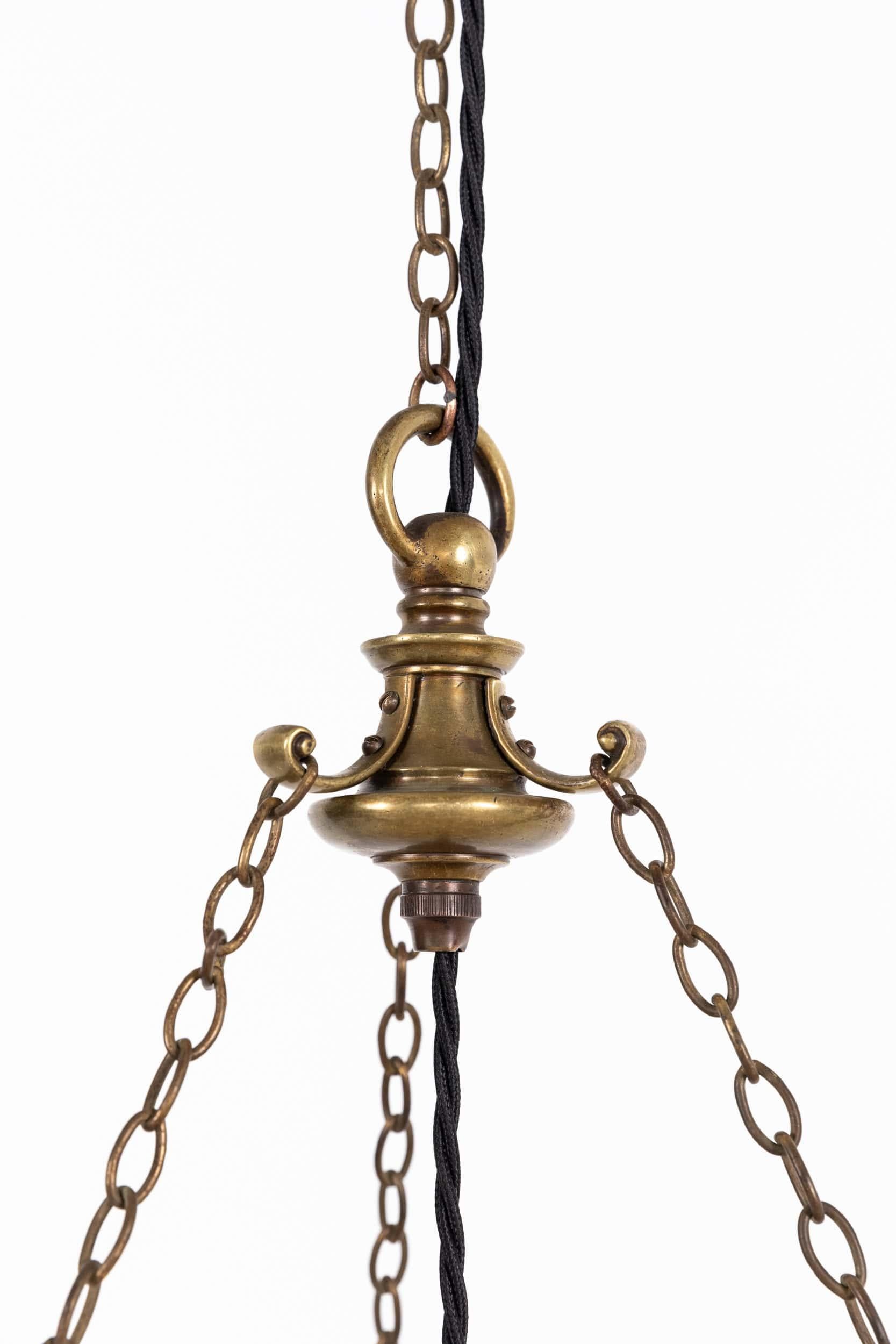 English Antique Edwardian Hand Carved Alabaster Plafonnier Ceiling Light Pendant, C.1900 For Sale