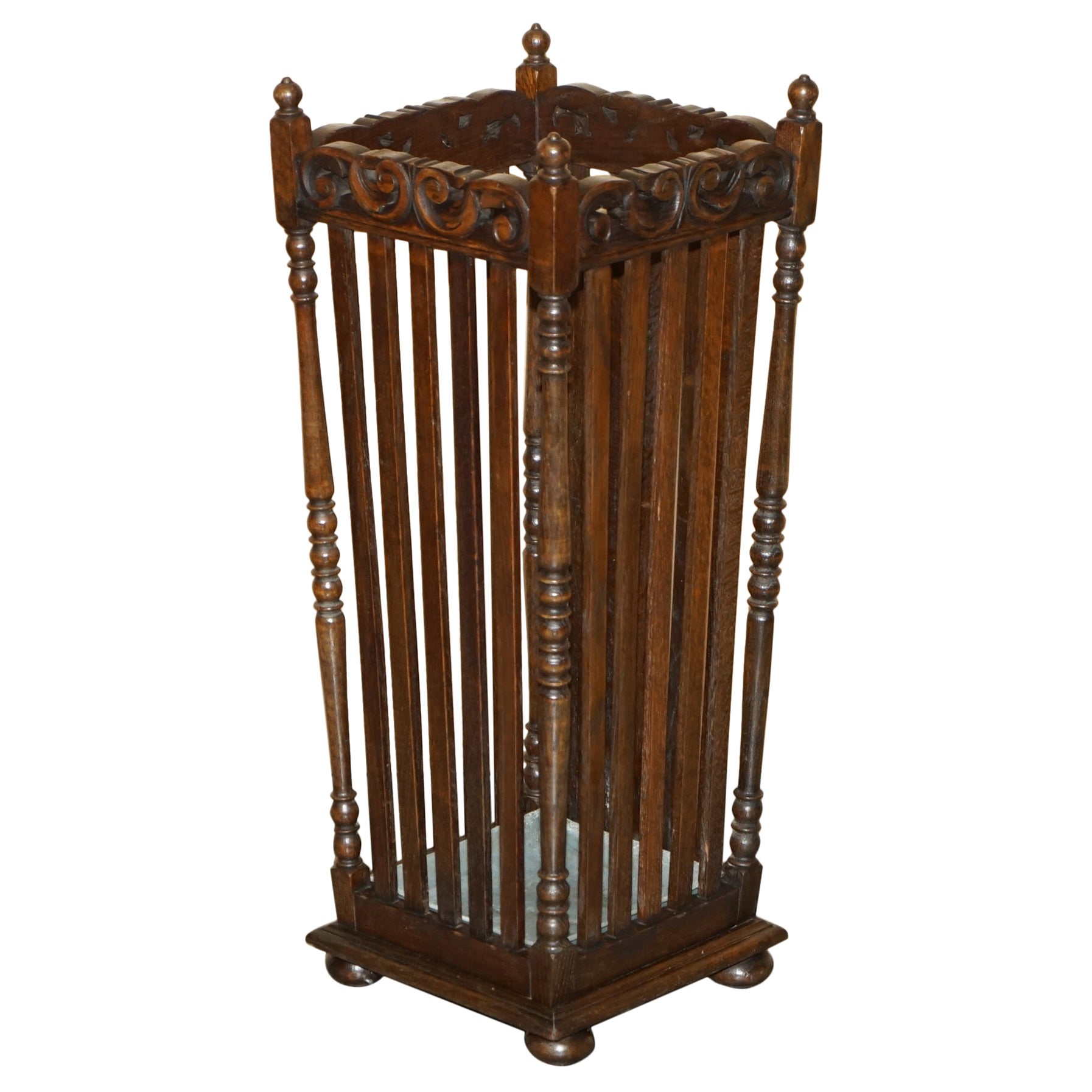 ANTIQUE PIED DE MARCHE OU D'OMBRELLA EN CHÊNE ANGLAIS, Taillé à la main par EDWARDIAN