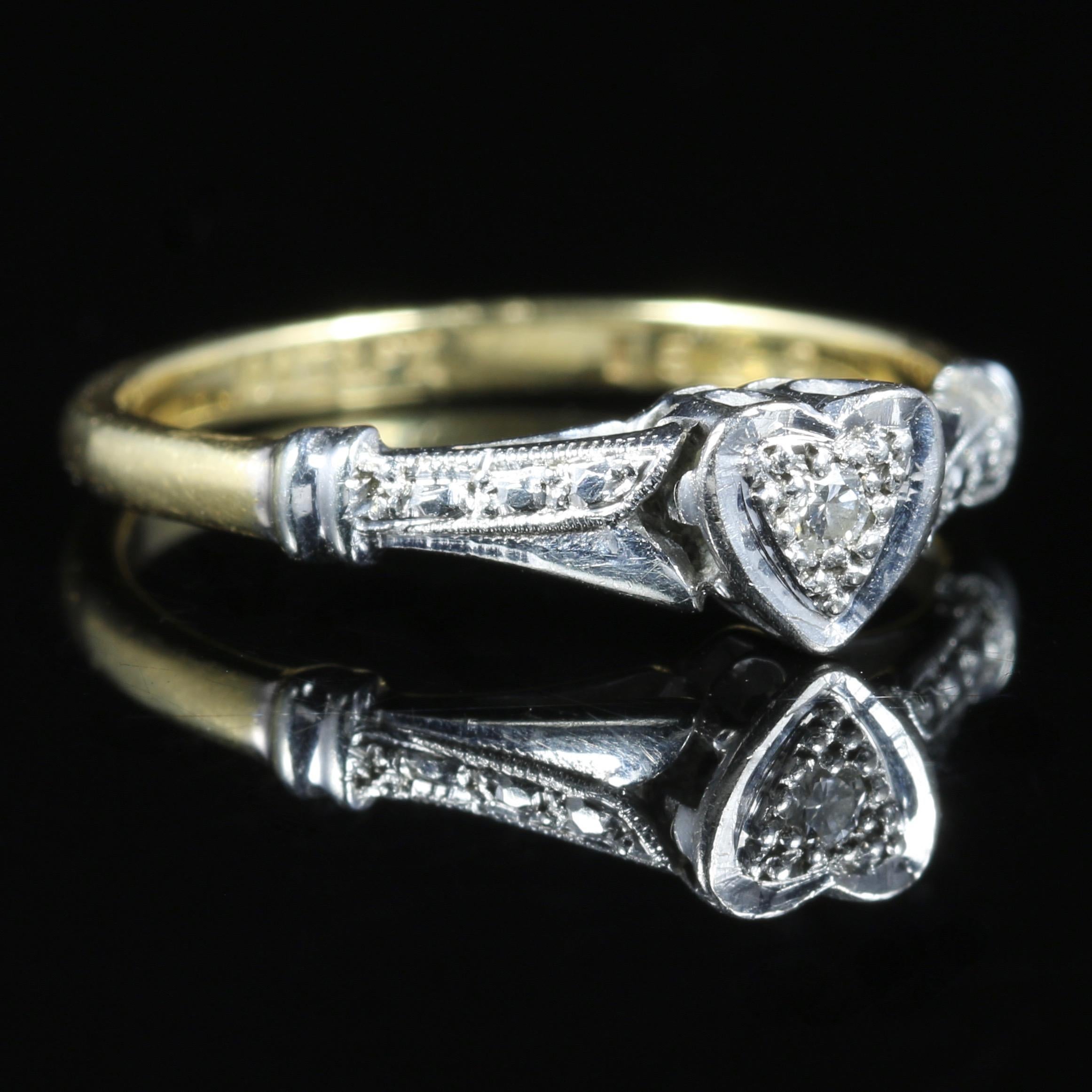 Antique Edwardian Heart Diamond Engagement Ring, circa 1915 1